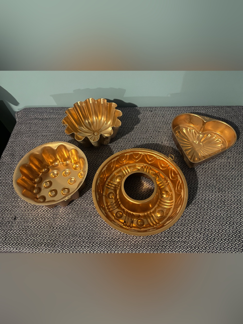 Vintage Gold Metal Mold Set - Decorative Baking Molds